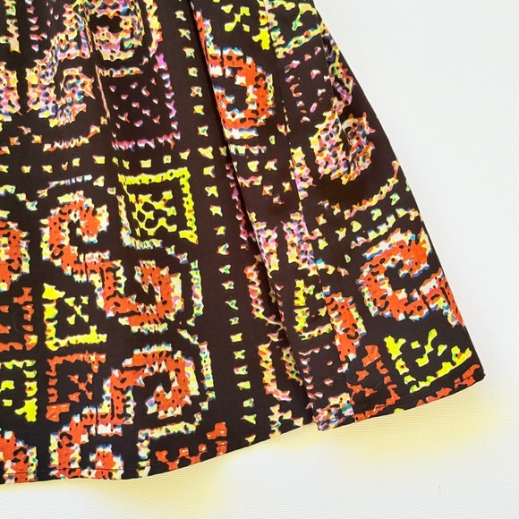 Ladakh Anthropologie  Women Small Black Multicolor‎ Native Pattern A-Line Skirt - Picture 3 of 7
